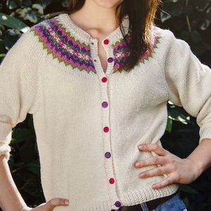 Knitted Fair Isle Cardigan Pattern Create a Comfy Colourful Autumn Cardi Knitting Tutorial Instant Digital Download