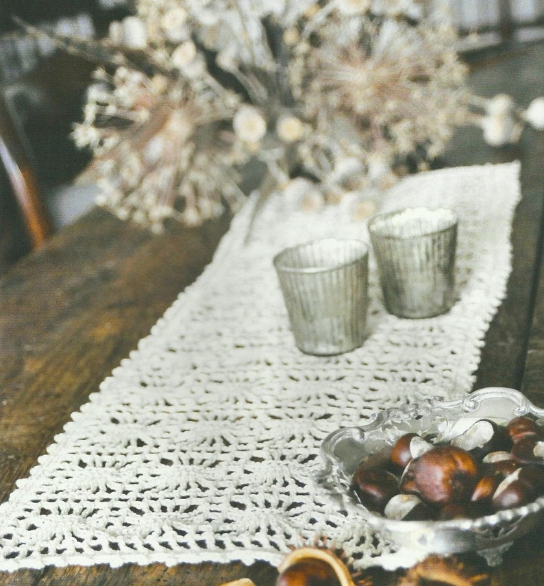 Crochet Dining Table Lace Runner Crochet Pattern Instant Etsy UK