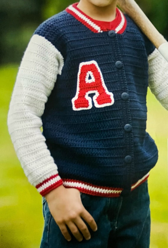 crochet varsity jacket