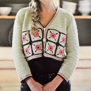 Beautiful Boho Chic Crochet Granny Square Cardigan Pattern Instant Download