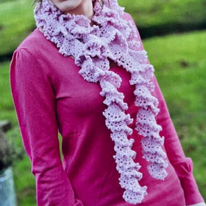 Crochet Frilly Scarf Pattern Create a Cute Ruffled Little Scarves as Gifts Salsa Style Crocheting Tutorial Instant Digital Download