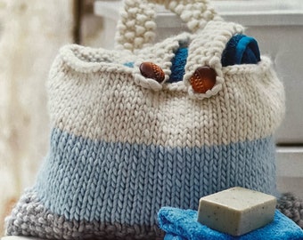 Gestricktes Chunky Bag-Muster Erstellen Sie eine rustikale Garntasche mit diesem einfachen Strick-Tutorial