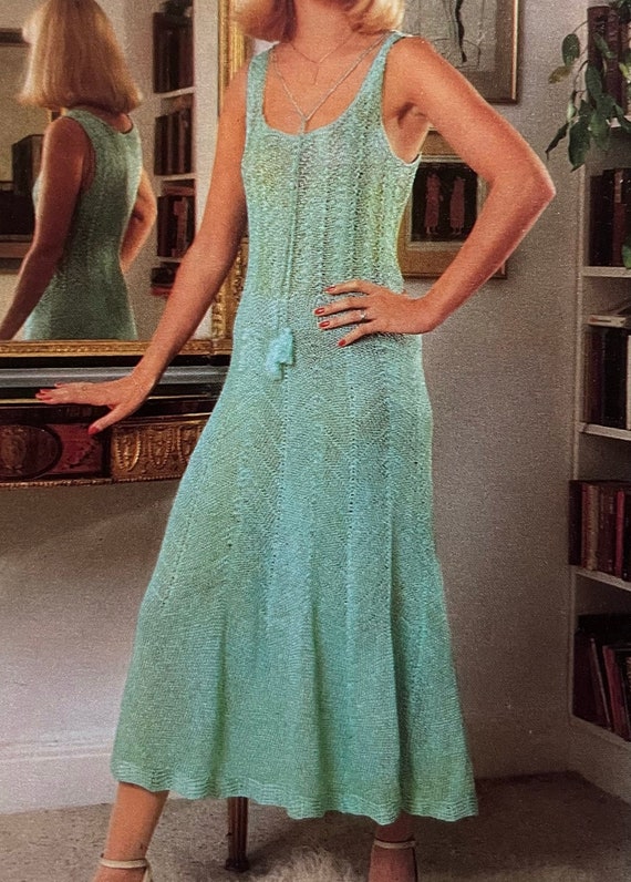 Vintage Knitted Dress Pattern Knit An Evening Dress Tutorial A Classic  Design To Create A Unique Flowing Gown Instant Digital Download