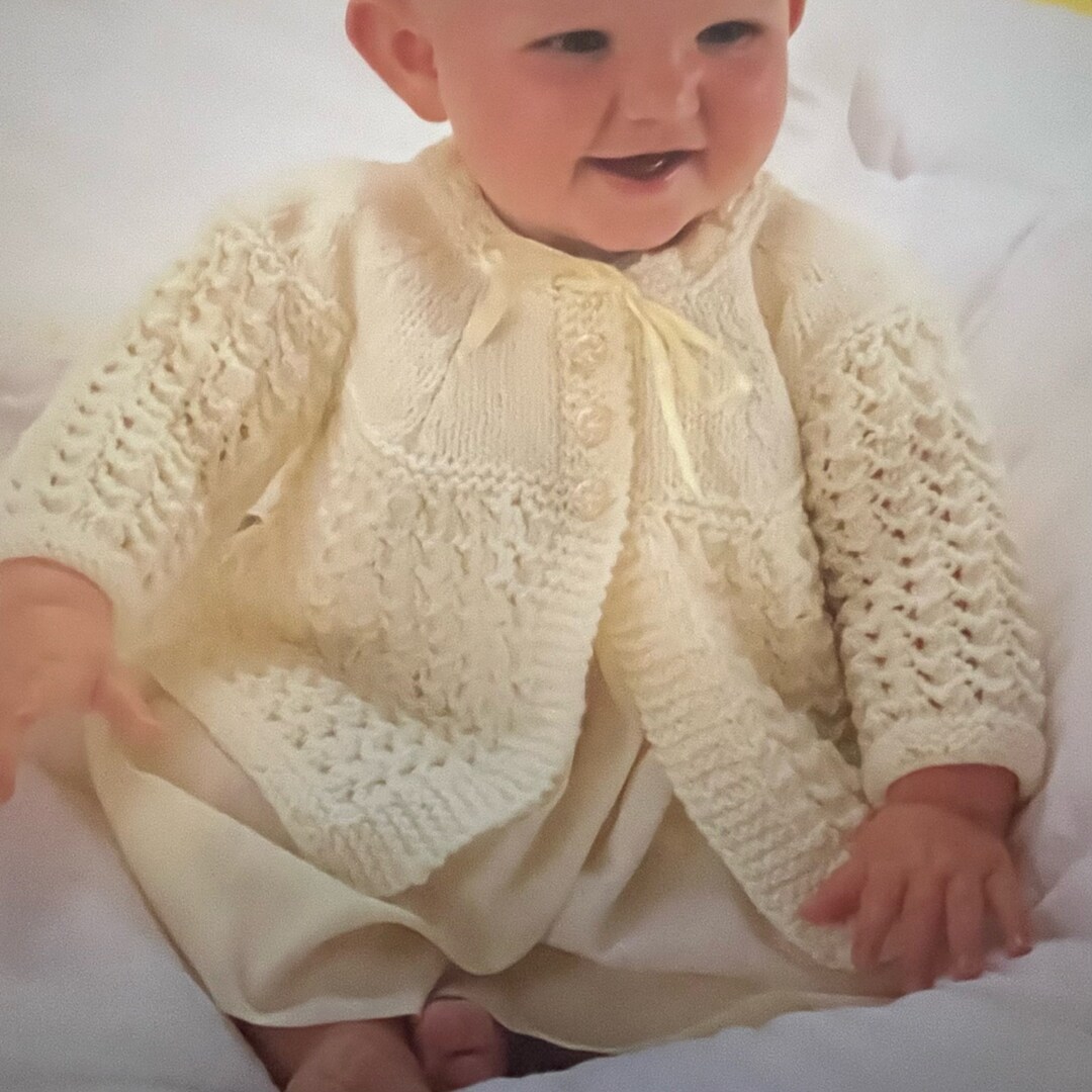 Classic Baby Knitted Matinee Pattern Create a Vintage Style Cardigan ...