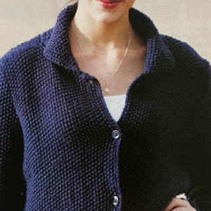 Woman’s Knitting Pattern Knit Cardigan, Classic Knitting Pattern, Cosy Jacket Pattern  Moss Stitch Cardigan Digital Download
