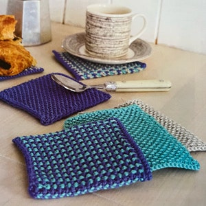 Knitted Coaster Pattern Create Cute Coffee Square Mats For Cosy Table Dining Wear Knitting Tutorial Instant Digital Download