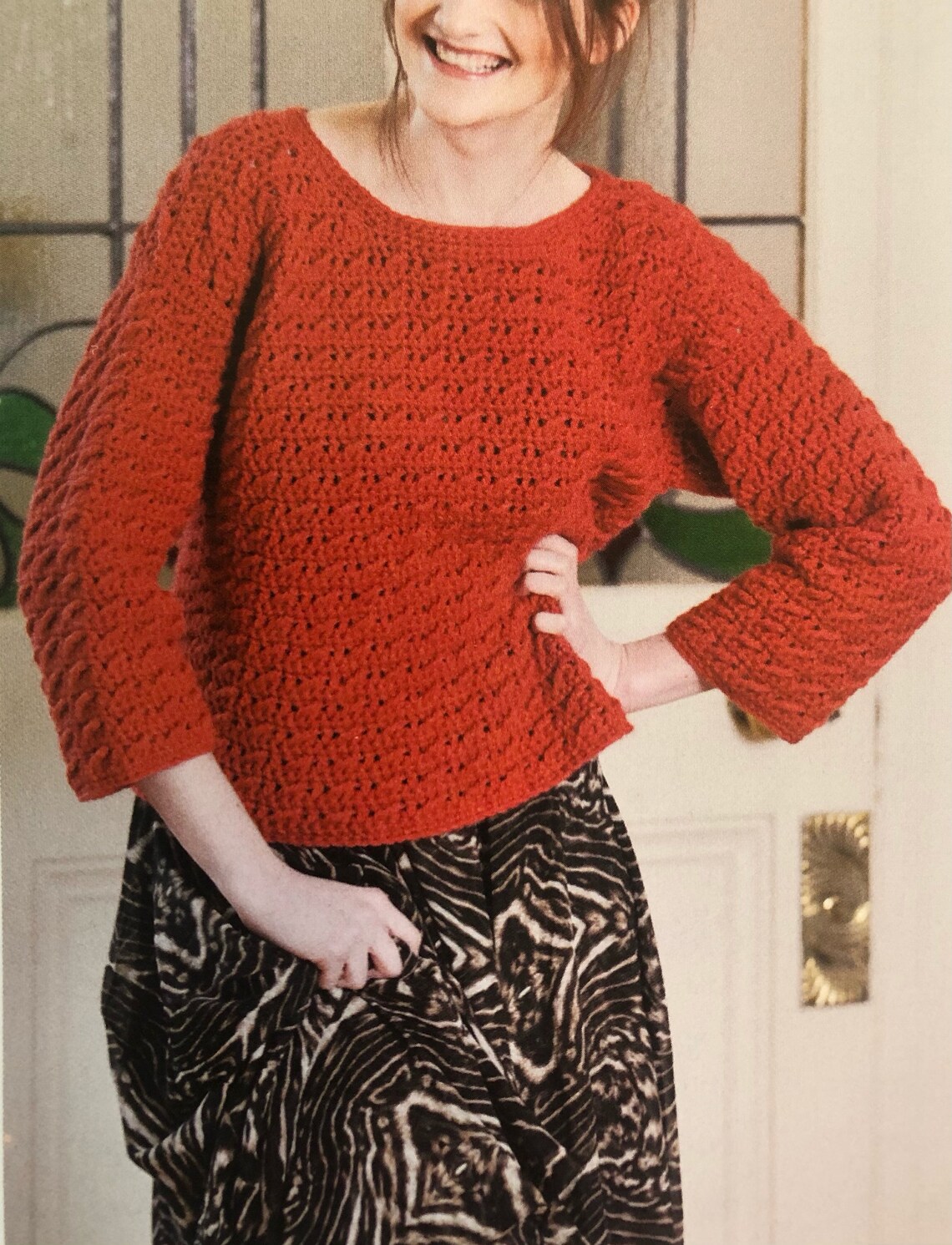 boat neck crochet sweater pattern