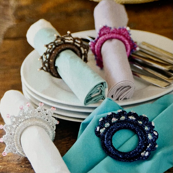 Crochet Glittery Napkin Ring Pattern Add A Touch Of Sparkle To Your Dining Table Instant Download