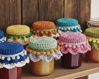 Crochet Jar Lid Cover Pattern Enchanting Rustic Charm Home Easy Crocheting Tutorial For Homely Cosy Décor Instant Digital Download