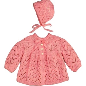 Beautiful Vintage Baby Knitted Coat and Bonnet Knitting Tutorial Traditional Knit Wear for Babies Instant Digital Download