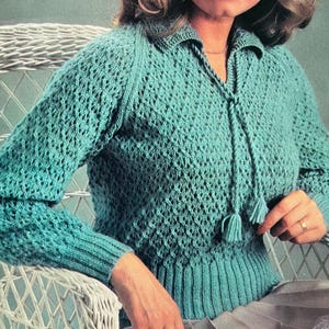 Vintage Chunky Ladies Mosaic Honeycomb Stitch Sweater