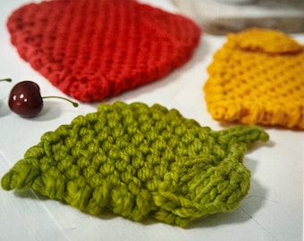 Gestrickte Blatt Themen Untersetzer Muster Erstellen Sie nützliche Untersetzer für Küchen Arbeitsplatten Strick-Tutorial eine Blättergirlande Sofortiger digitaler Download