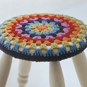 Crochet Round Stool Cover PDF Crochet PDF Pattern image 1