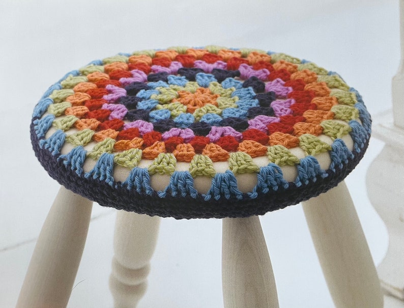 Crochet Round Stool Cover PDF Crochet PDF Pattern image 1