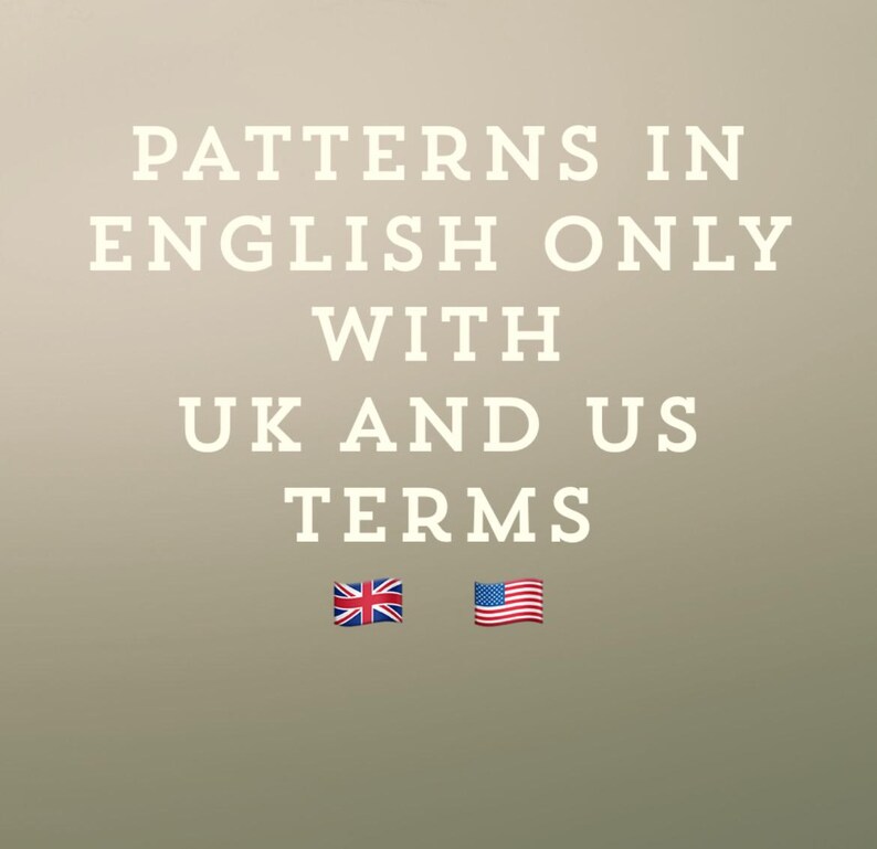 May include: Text that reads "Patterns in English only with UK and US terms". The text is white and the background is a light beige. The UK and US flags are shown below the text.