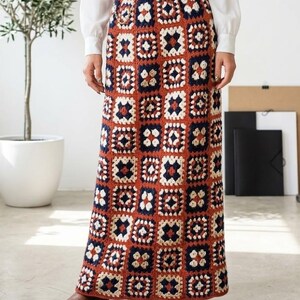Crochet Granny Square Pattern Create a Long Skirt Retro 70s Fashion Crocheting Tutorial Easy Design Instant Digital Download