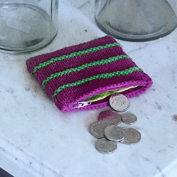 Knitted Coin Purse Pattern Knitting Change Purse PDF Pattern Instant Download