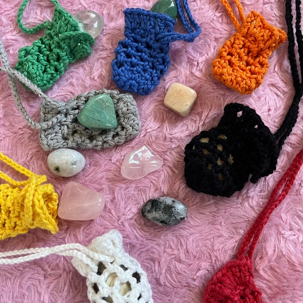 Crochet Crystal Pouch Pendant Bag Pattern Boho Chic Festival Wear Instant Download