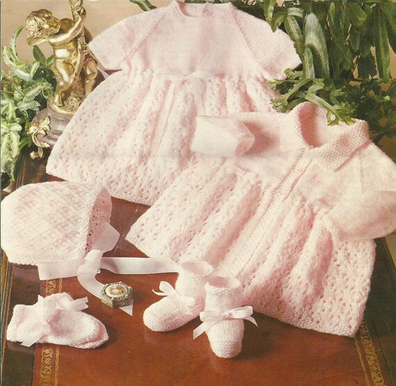 Grazioso set di scarpine per neonati vintage da lavorare a maglia