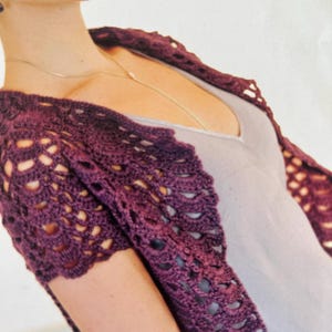 Glamours Crochet Silky Shrug Pattern Create Ladies Lacy Short Sleeved Chic Cardigan Crocheting Tutorial Instant Digital Download