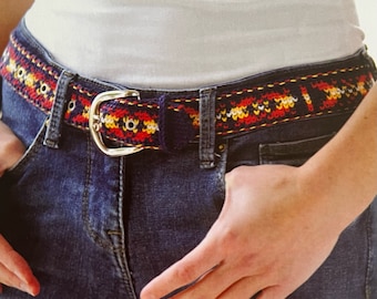 Bright Patterned Crochet Aztec Style Belt Pattern Instant Download