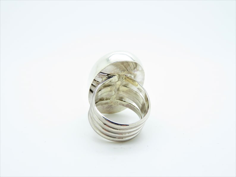 Size 8 Supersize Rose Quartz Sterling Ring