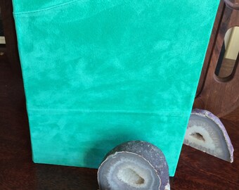 Handcrafted Large Journal Book. Dreambook, Baby Memory book. Reclaimed & up-cycle suede. Bespoke ordering service.