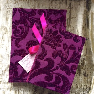 Handcrafted Velvet and Fabric Journals, Notebooks. Medium size