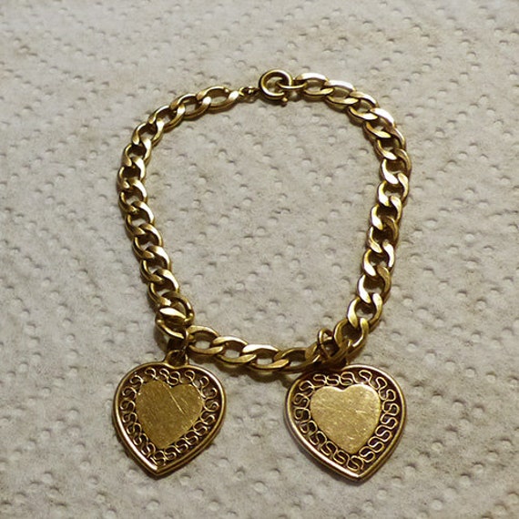 1/20 12K Bracelet Gold With Heart Charms - image 1