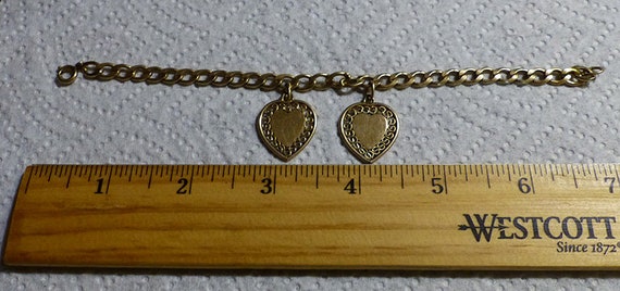 1/20 12K Bracelet Gold With Heart Charms - image 2