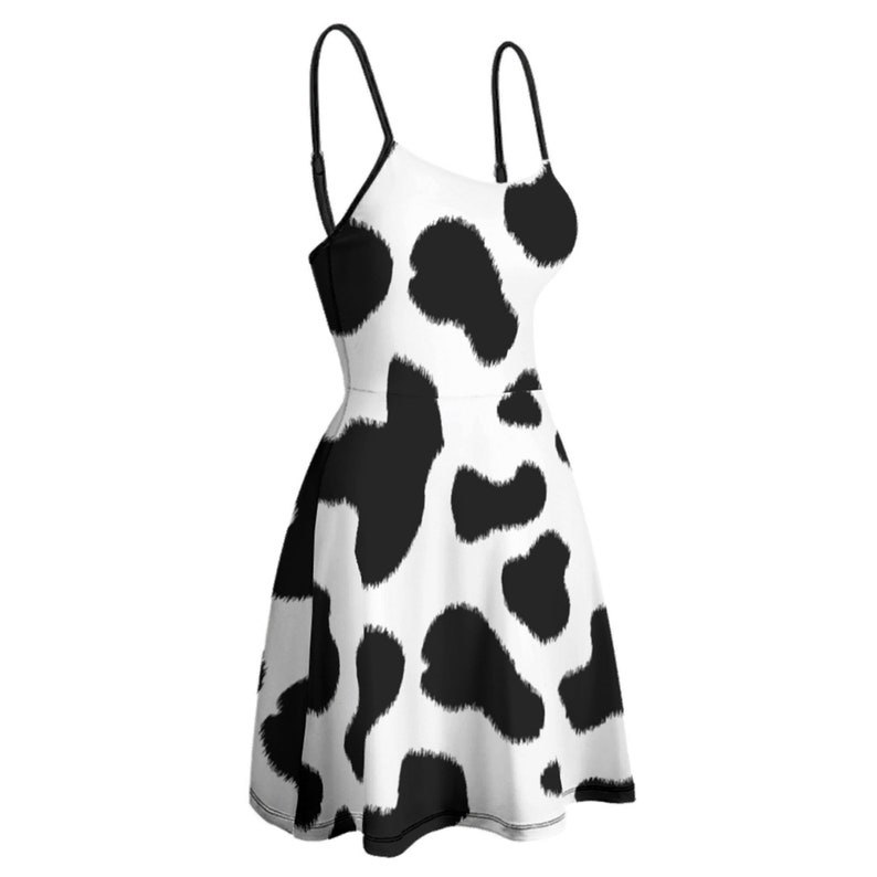 Animal Print, Cow Printed Dress, Custom Sling Dress, Dress for Women ...