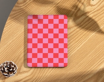 Checkerboard Kindle Case, Kobo Case: Magnetic Wake/Sleep, Clear Back