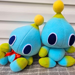 ADORABLE Super Soft Custom Handmade Sonic Inspired Custom/Omochao/Chaos/Tails/Neutral/Angel/Devil/Monotone/ Chao Plush!