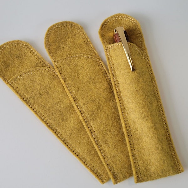 Pen Protector, Pear, Wool Blend Felt Pen Protector Sleeves for Purse and Pocket, Crochet Hook Case