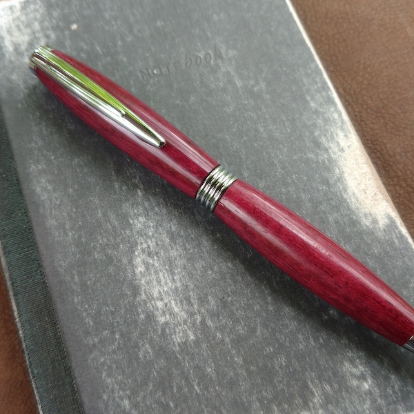 Elegant Purpleheart Wood Pen ~ Handmade Wooden Pen ~ Artisan Pen