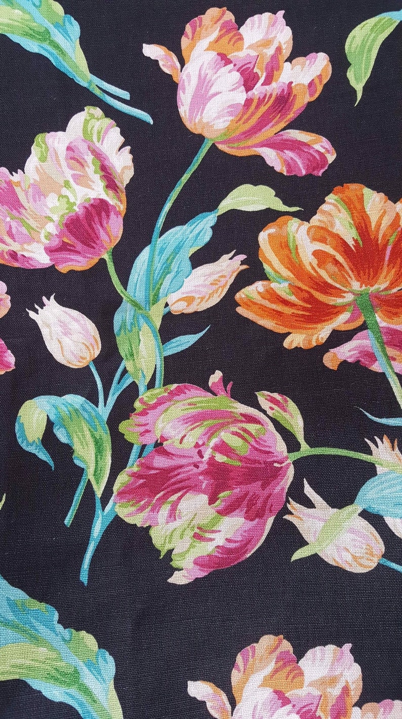 Laura Ashley Gosford Black Floral One Piece 2 75 Approx Metre Etsy