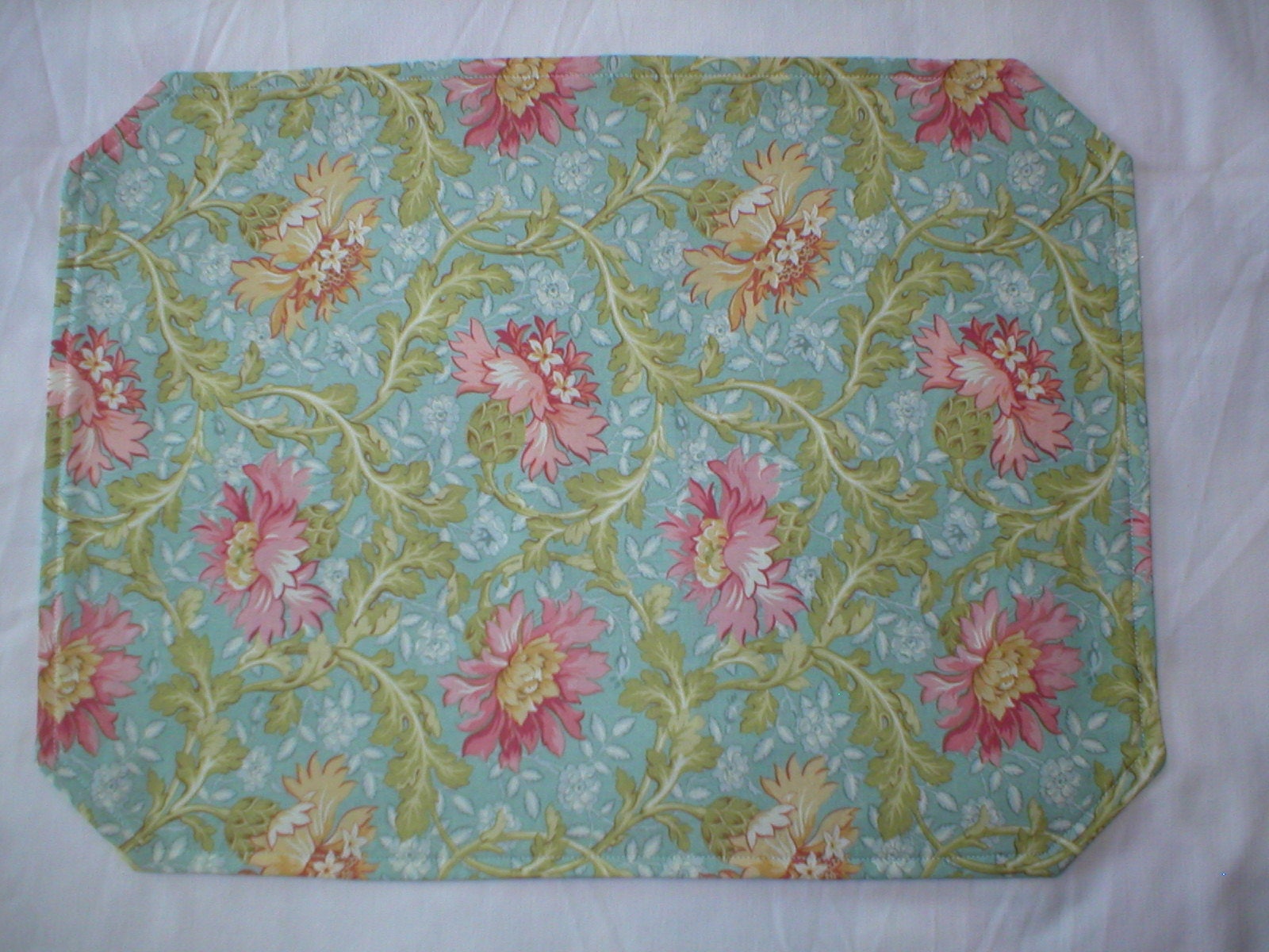 Placemats Set of 4 Cotton Placemats Beautiful Sea Foam Etsy
