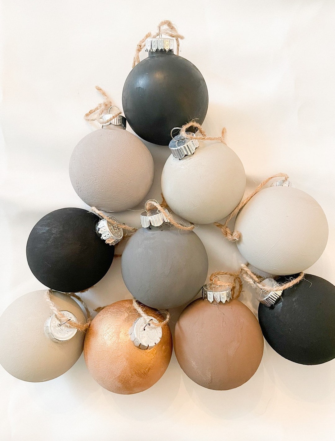 Textured Ornaments, Rustic, Boho, Moody, Neutral Matte Christmas