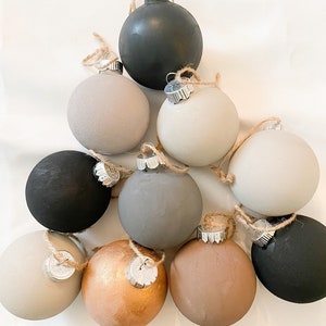 Textured Ornaments, Rustic, Boho, Moody, Neutral Matte Christmas Decorations, Earthy Toned