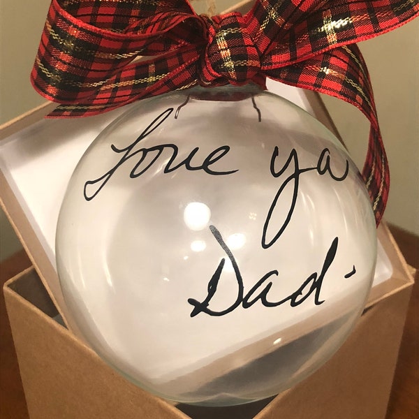 Custom Handwritten Personalized Christmas Ornament- Your Actual Handwriting/ In Memory of keeepsake