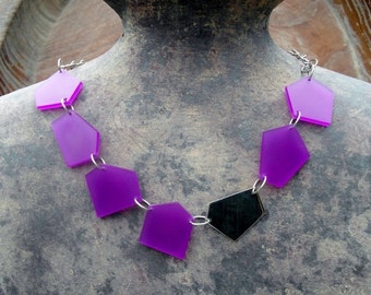 Violet acryllic / plexiglass necklace.