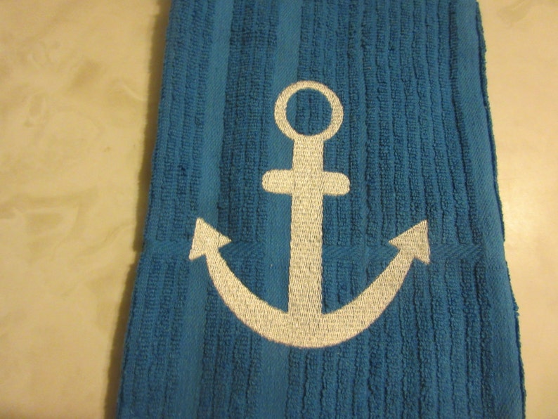 Anchor Hand Towel Etsy