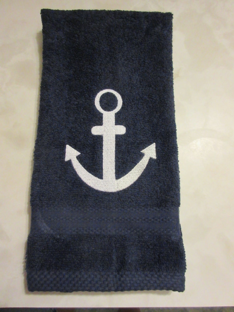 Anchor Hand Towel Etsy