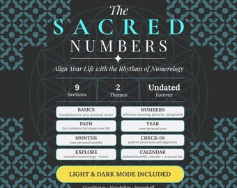 Sacred Numbers Numerology Planner, Life Path Personal Year Journal (Digital Download)