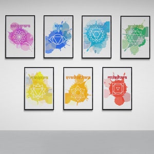 Chakra Set - Chakra Meditation Digital Wall Art Set