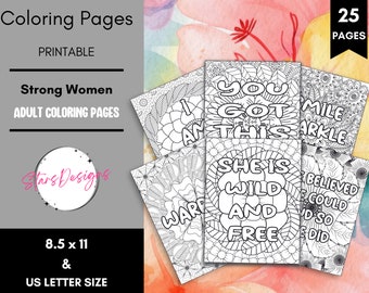 Strong Women - Quotes For Her Coloring Pages For Adults