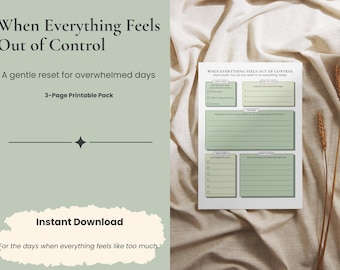 Overwhelmed Reset Planner Printable, Simple Daily Reset Checklist, ADHD Friendly, Get Your Life Together