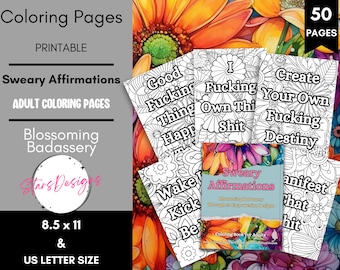 Sweary Affirmations Coloring Pages For Adults Printable