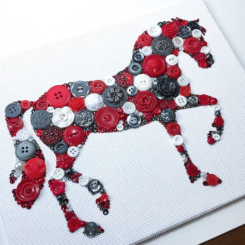 Made to Oder Horse Button Art Custom Button Artwork Horse Etsy