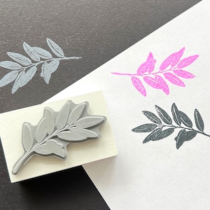 Leafy Branch Rubber Stamp for Journaling, Card Making and Scrapbooking | Stamps for Crafts | Stamping Supplies